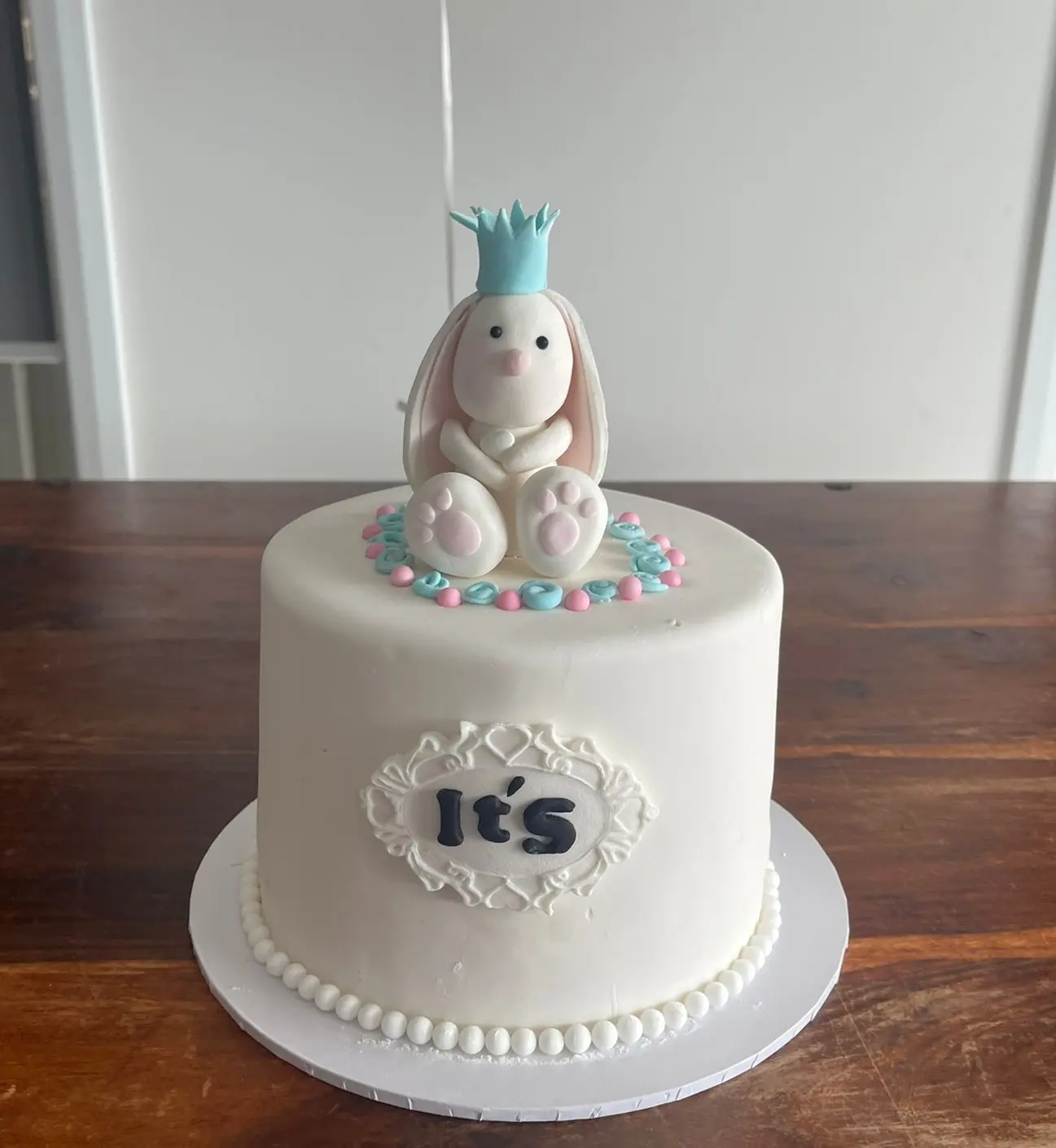 Gender Reveal Rabbit Cake